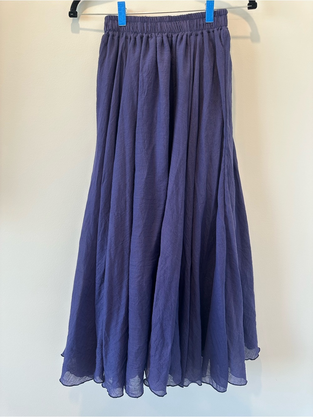 Women’s Navy Blue Flowy Maxi Skirt Layering Boho Casual Resortwear Vacation - Picture 7 of 7